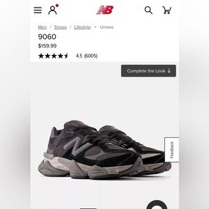 New Balance 9060 Black and Gray Women's Shoes